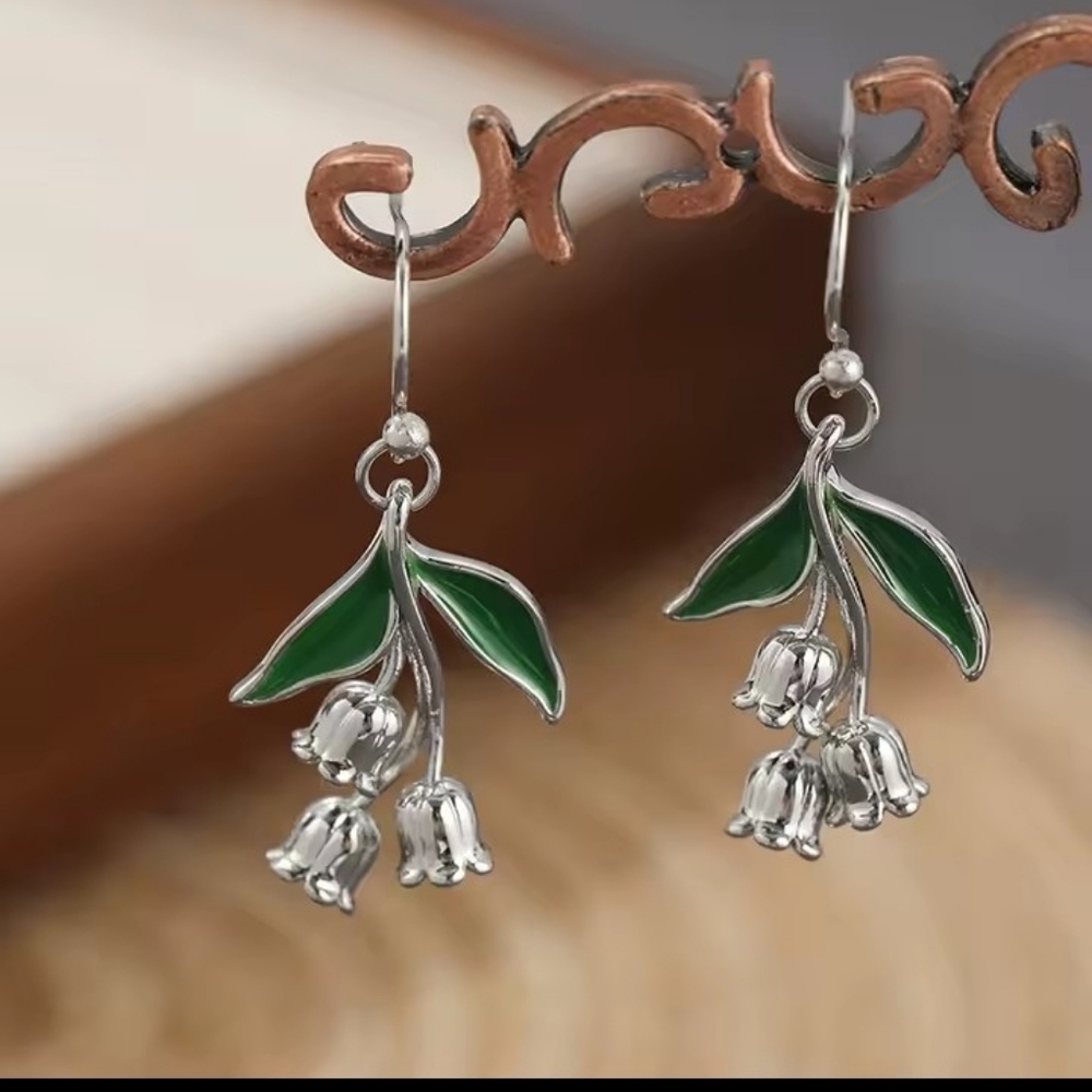 Earrings Lily Of The Valley Flower Women's Dangle Jewelry New f99